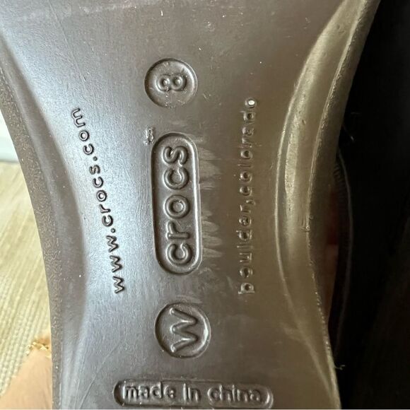 CROCS Frances Brown Slip On Mary Jane Style 3" Wedge Mules Clogs Women's Size 8 - Picture 2 of 12